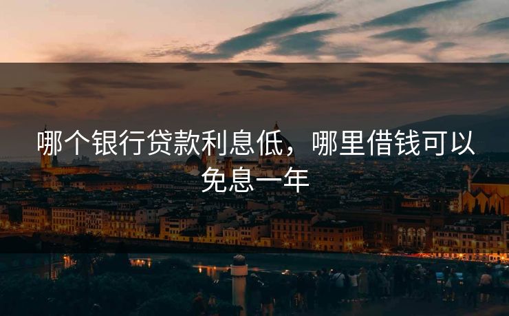 哪个银行贷款利息低，哪里借钱可以免息一年