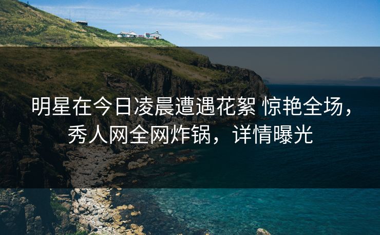 明星在今日凌晨遭遇花絮 惊艳全场，秀人网全网炸锅，详情曝光
