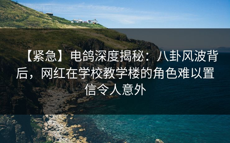 【紧急】电鸽深度揭秘：八卦风波背后，网红在学校教学楼的角色难以置信令人意外